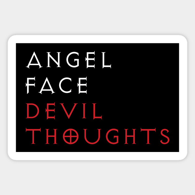 Angel Face Devil Thoughts Sticker by Analog Designs
